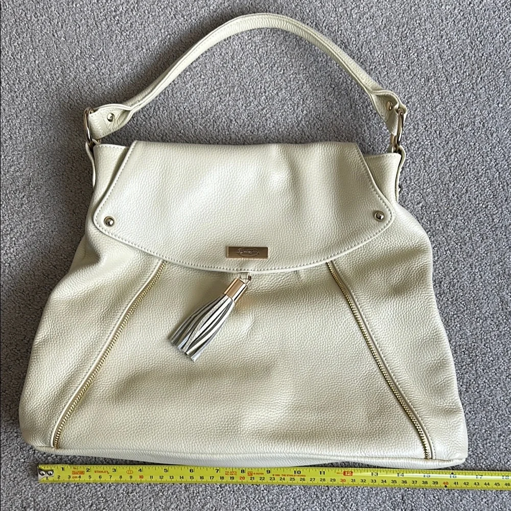•ONNA EHRLICH• Cream Colored Shoulder Bag - Picture 8 of 12